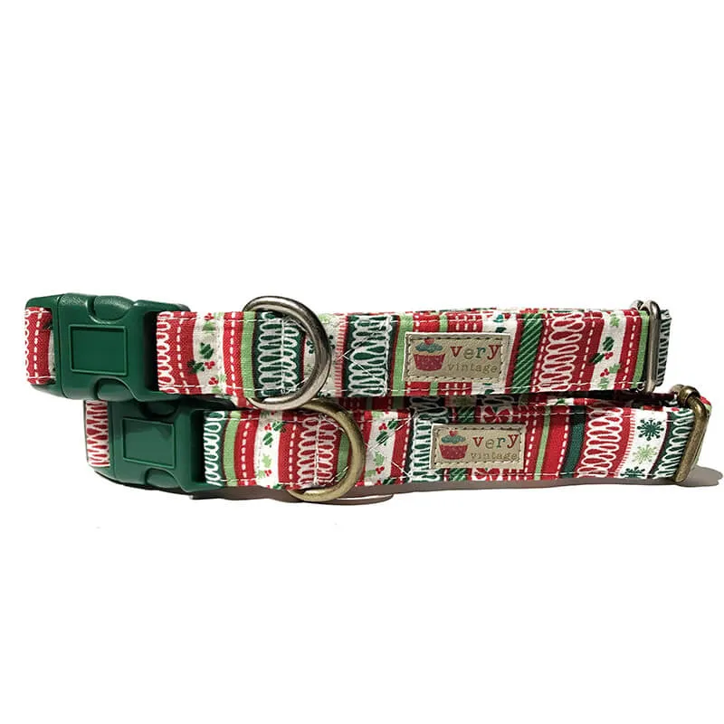Very Vintage Organic Cotton Collar Holiday Ribbon Candy