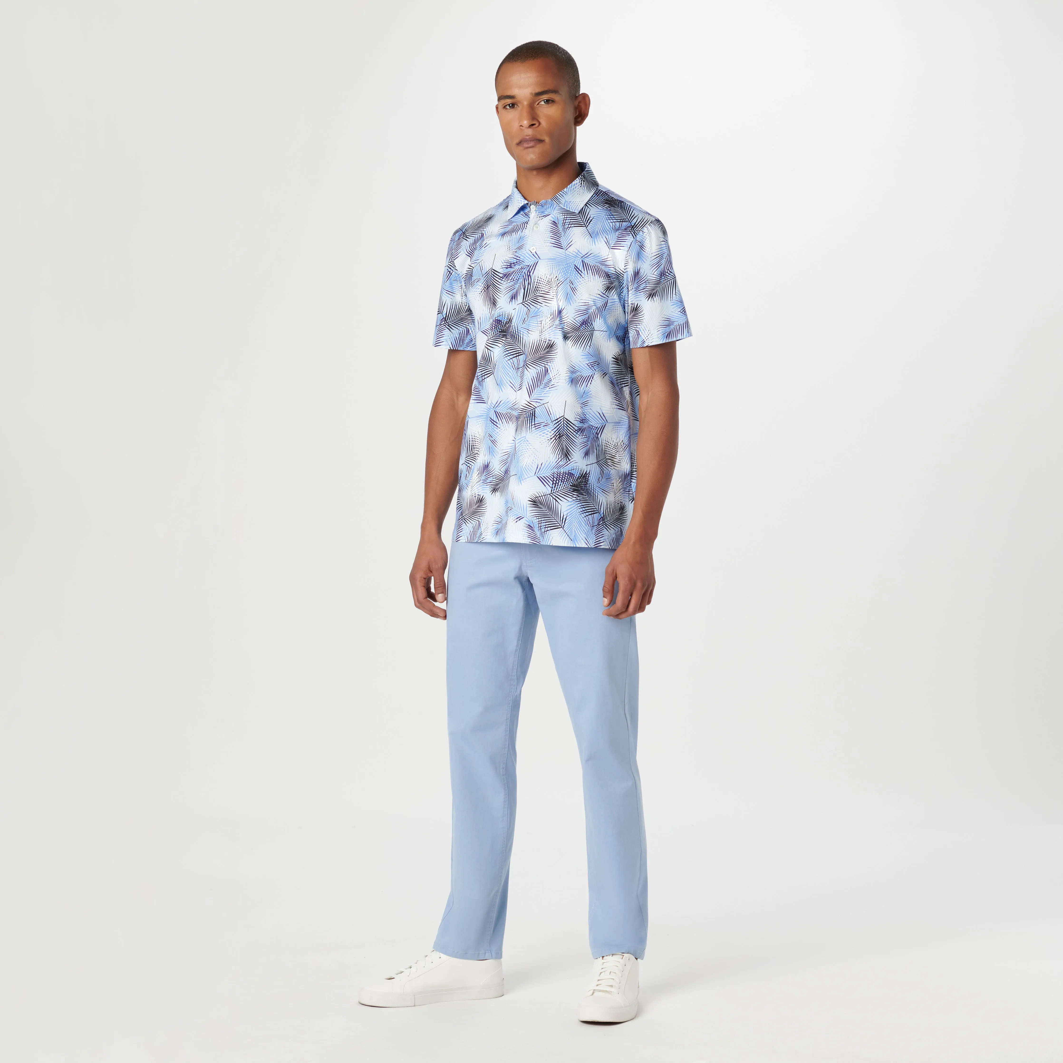 Victor Leaf Print OoohCotton Polo