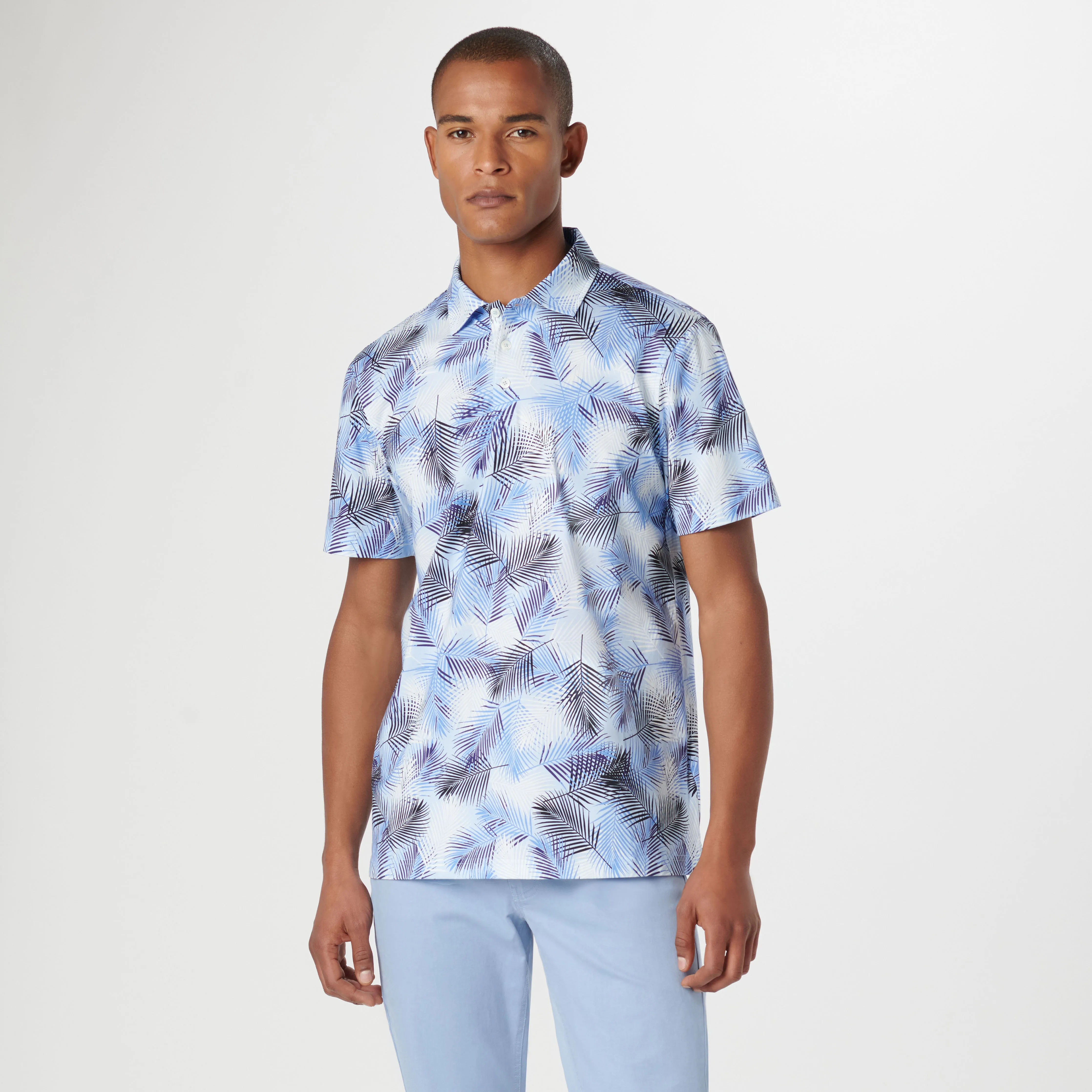 Victor Leaf Print OoohCotton Polo