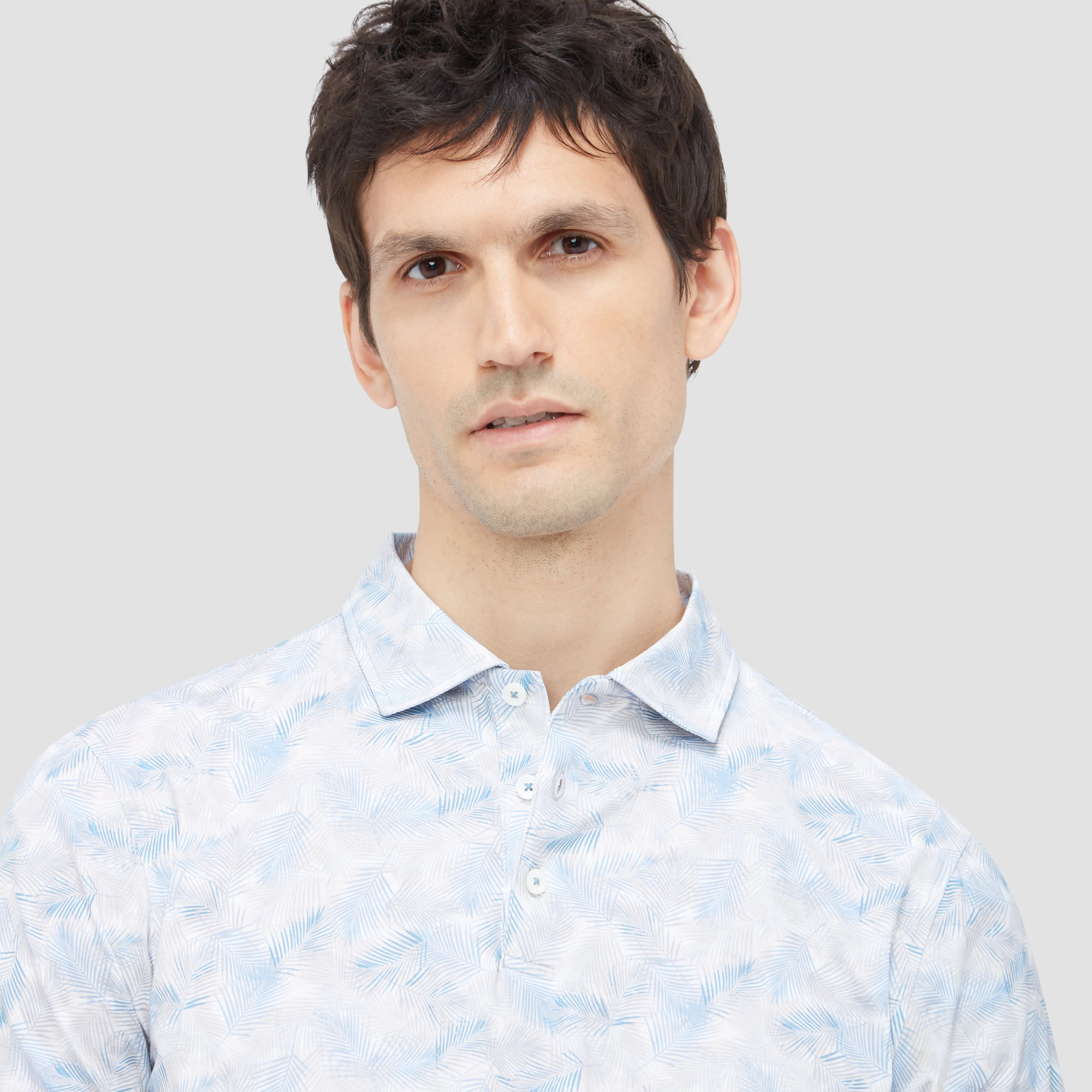 Victor Leaf Print OoohCotton Polo