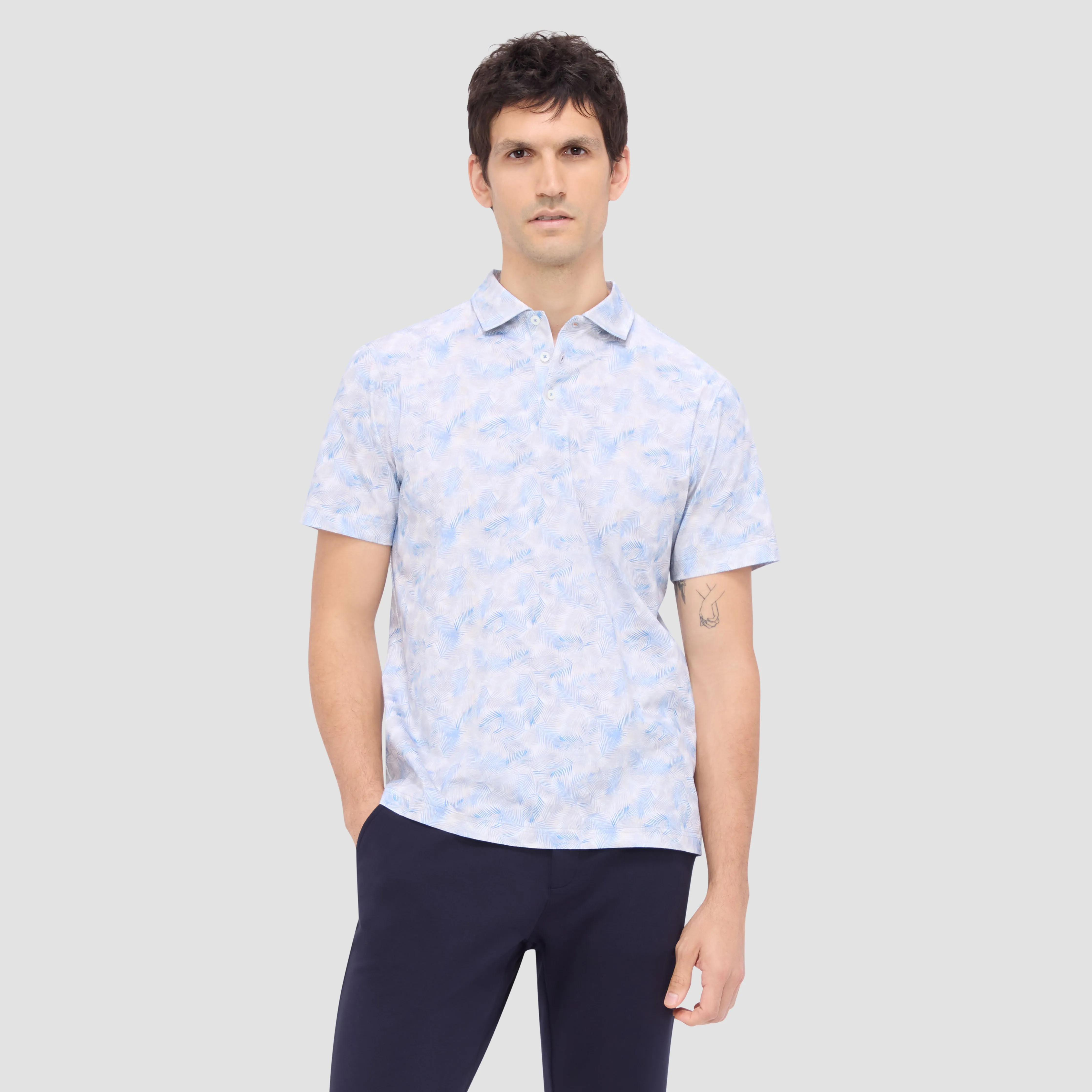Victor Leaf Print OoohCotton Polo
