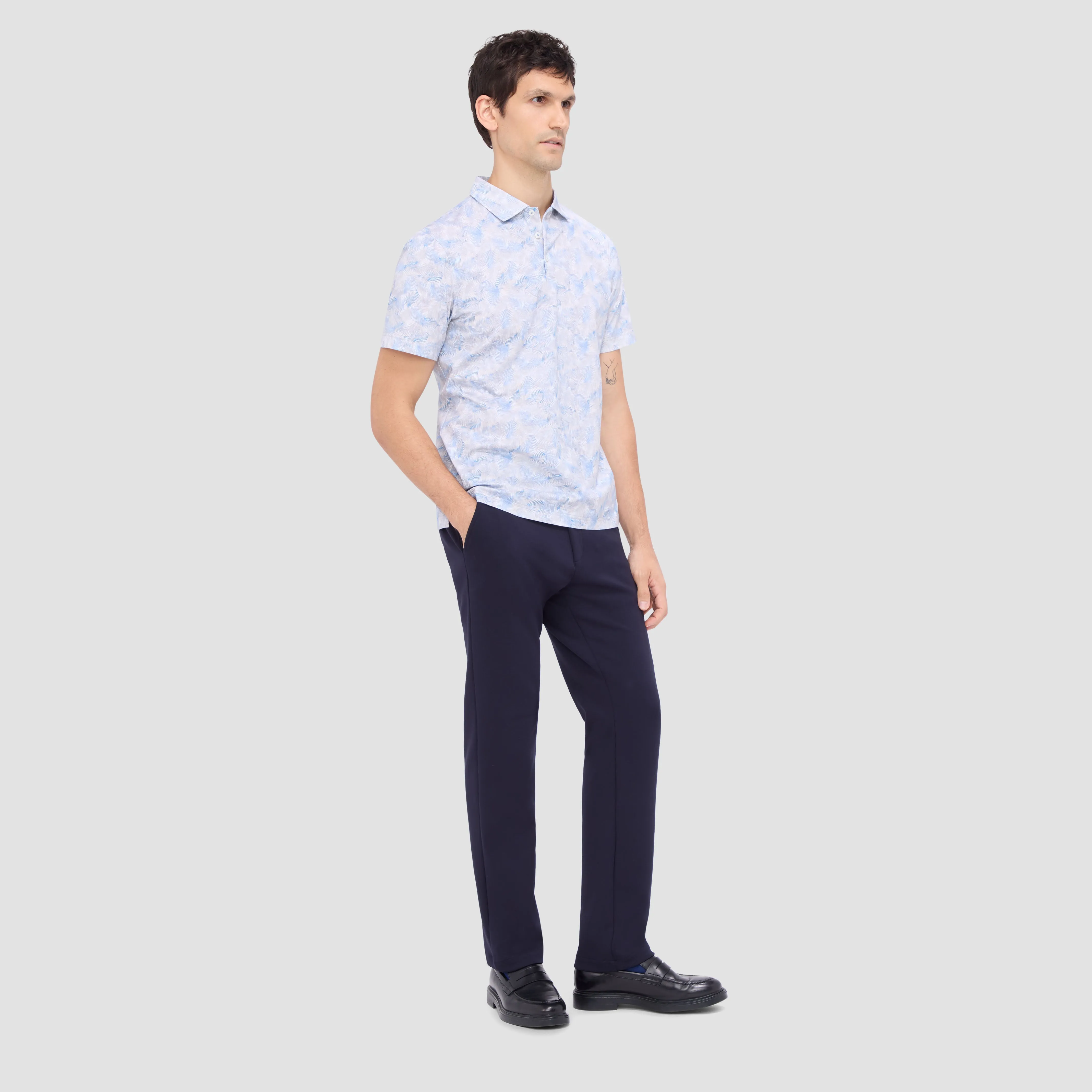 Victor Leaf Print OoohCotton Polo