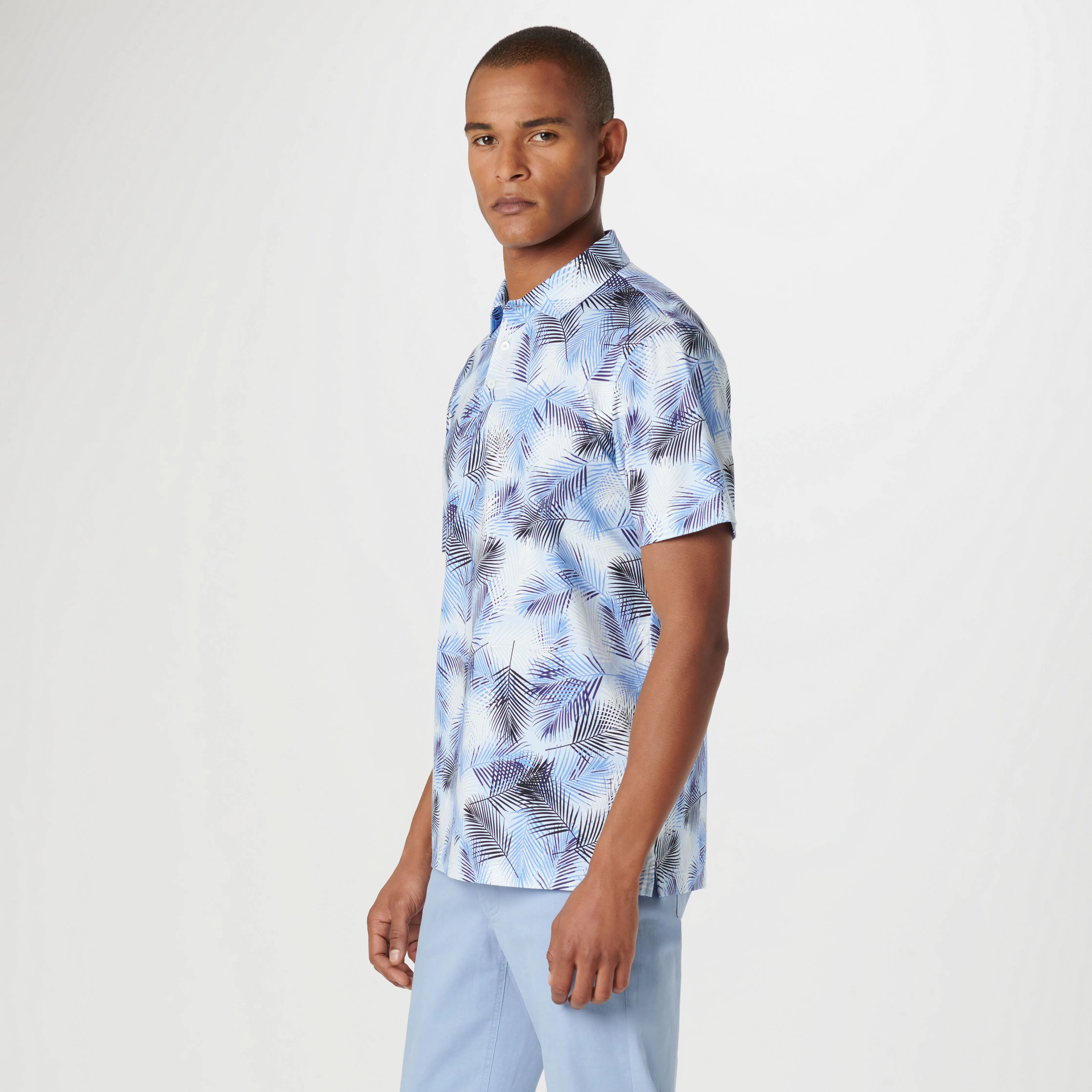 Victor Leaf Print OoohCotton Polo