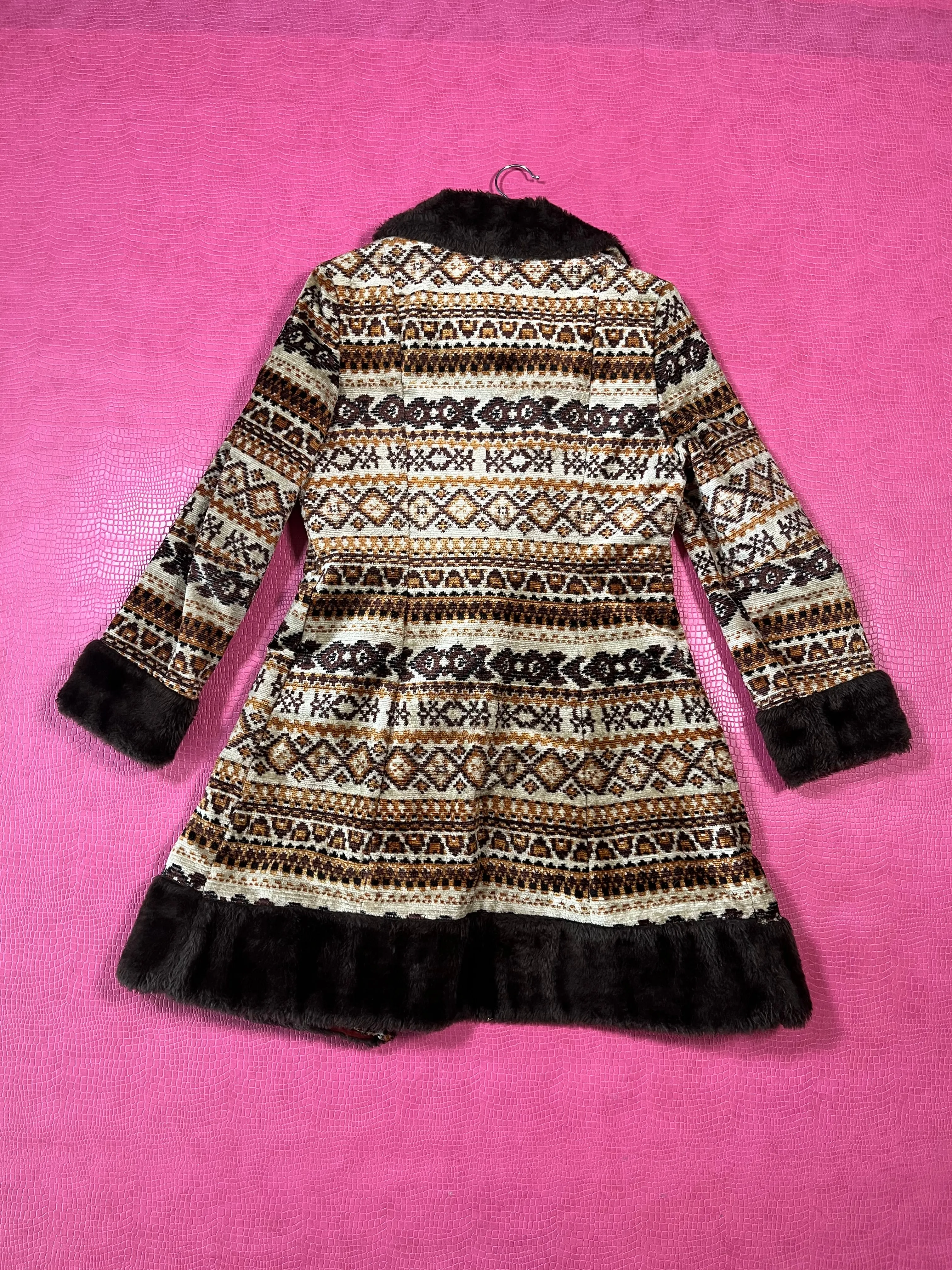 Vintage 60s 70s Tapestry Coat - Best Fits Size XS-S