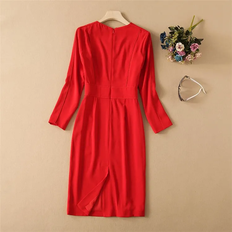 Vintage Elegant Chic Long Sleeve Dress