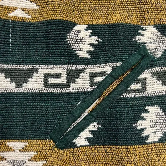 Vintage Green and Yellow Southwestern Aztec Print Crop Tapestry Jacket