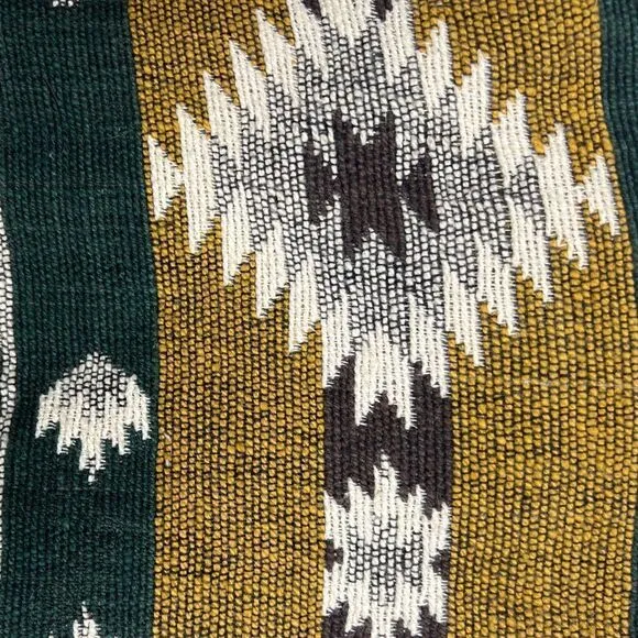 Vintage Green and Yellow Southwestern Aztec Print Crop Tapestry Jacket