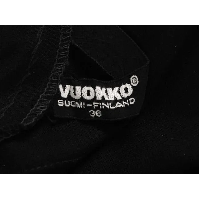 Vintage Mod Trapeze Dress Vuokko Nurmesniemi Black /White Polka Dots  1970s SZ 36