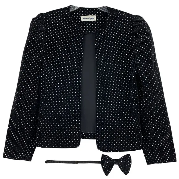 Vintage Open Front Blazer/ Jacket with Matching Bow Tie- Made in the USA