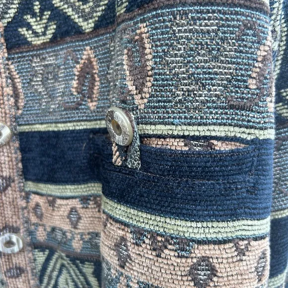 Vintage Sag Harbor jacket floral tapestry multi 90s  boho tweed sz 14 Large