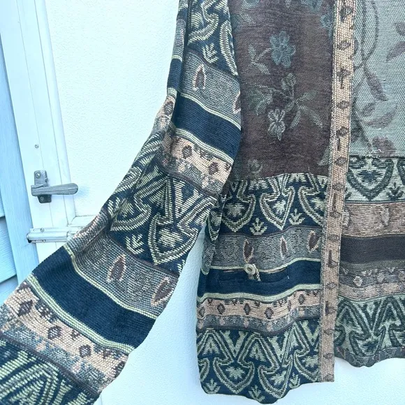 Vintage Sag Harbor jacket floral tapestry multi 90s  boho tweed sz 14 Large