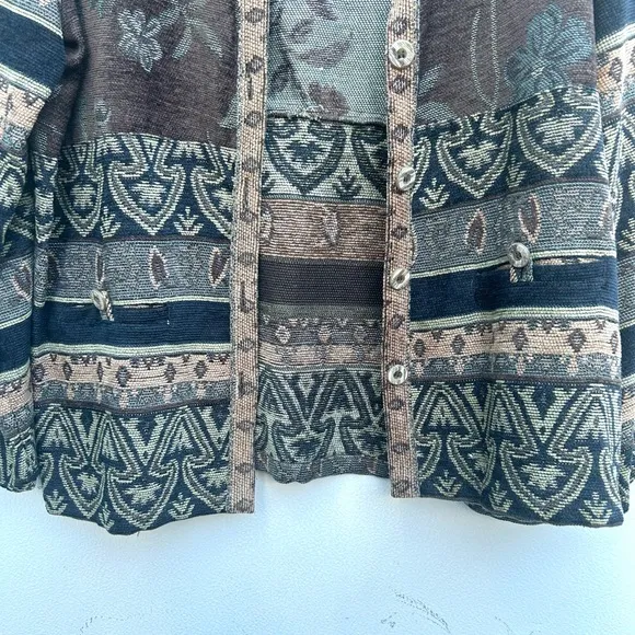 Vintage Sag Harbor jacket floral tapestry multi 90s  boho tweed sz 14 Large