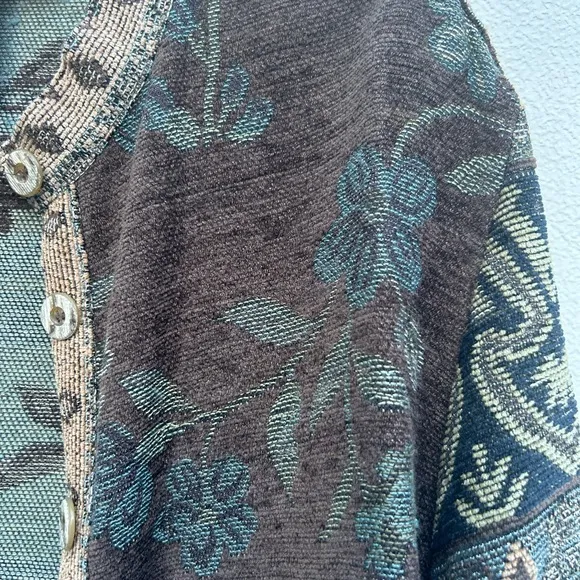 Vintage Sag Harbor jacket floral tapestry multi 90s  boho tweed sz 14 Large