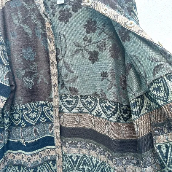 Vintage Sag Harbor jacket floral tapestry multi 90s  boho tweed sz 14 Large