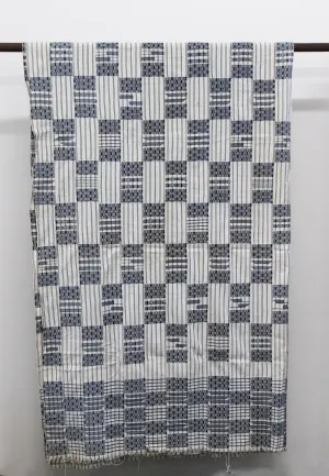Vintage Textile - Blue & White Kente