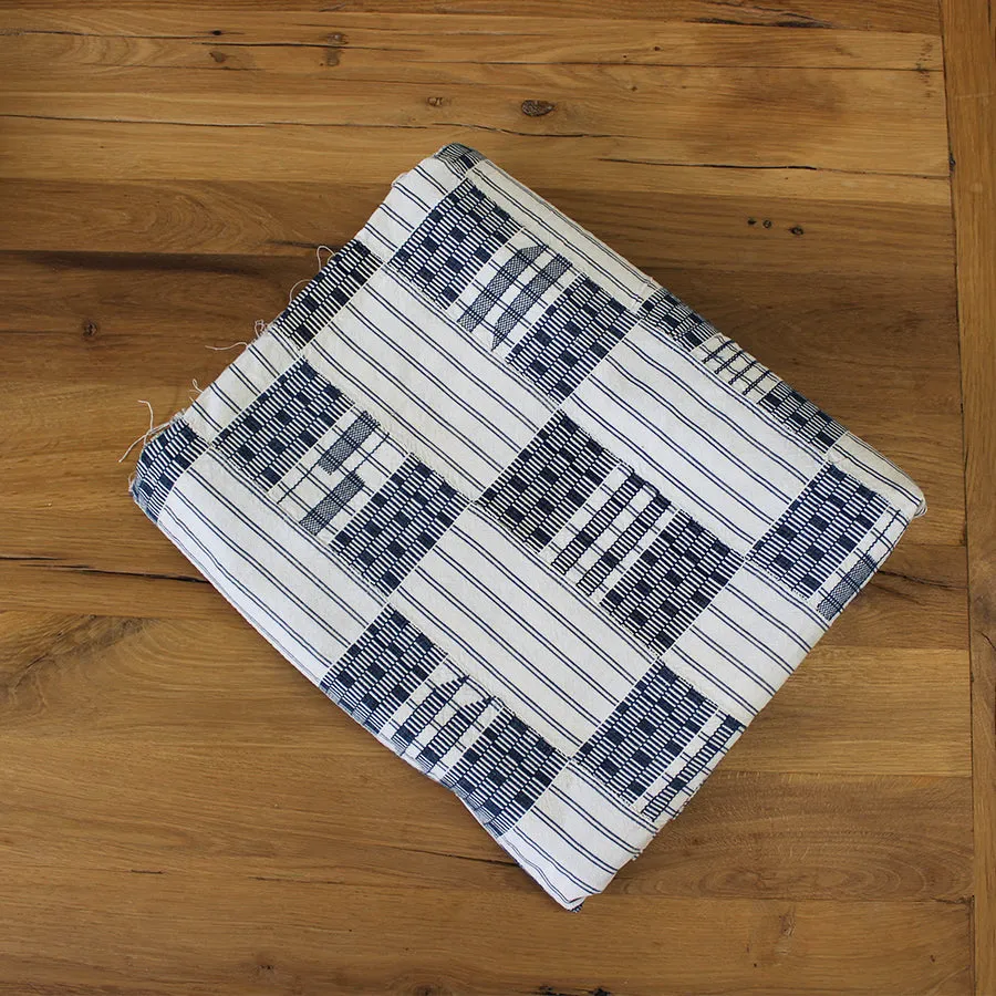 Vintage Textile - Blue & White Kente