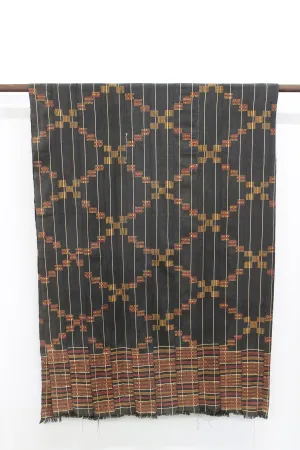 Vintage Textile - Charcoal Diamond Kente
