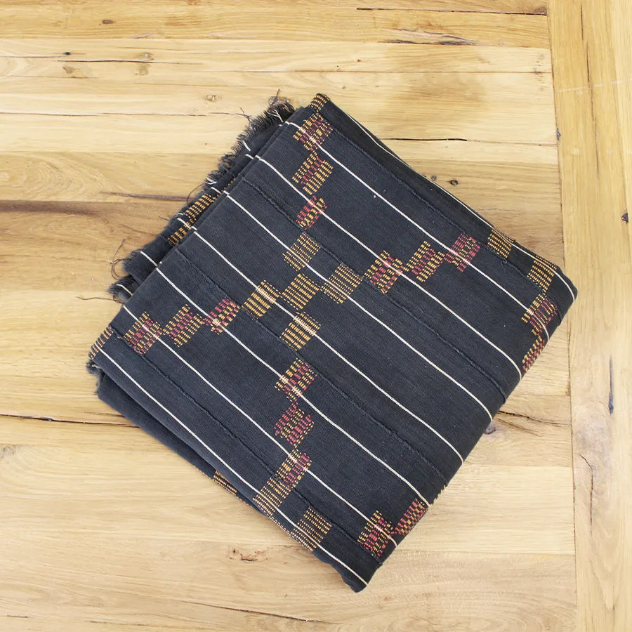 Vintage Textile - Charcoal Diamond Kente