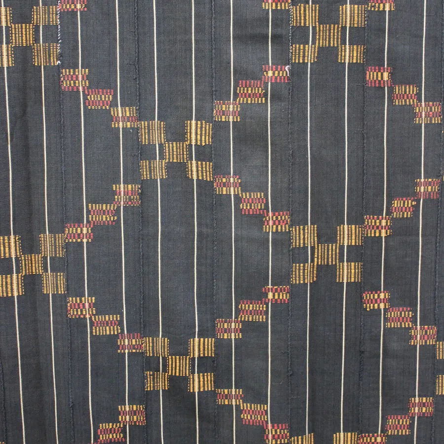 Vintage Textile - Charcoal Diamond Kente