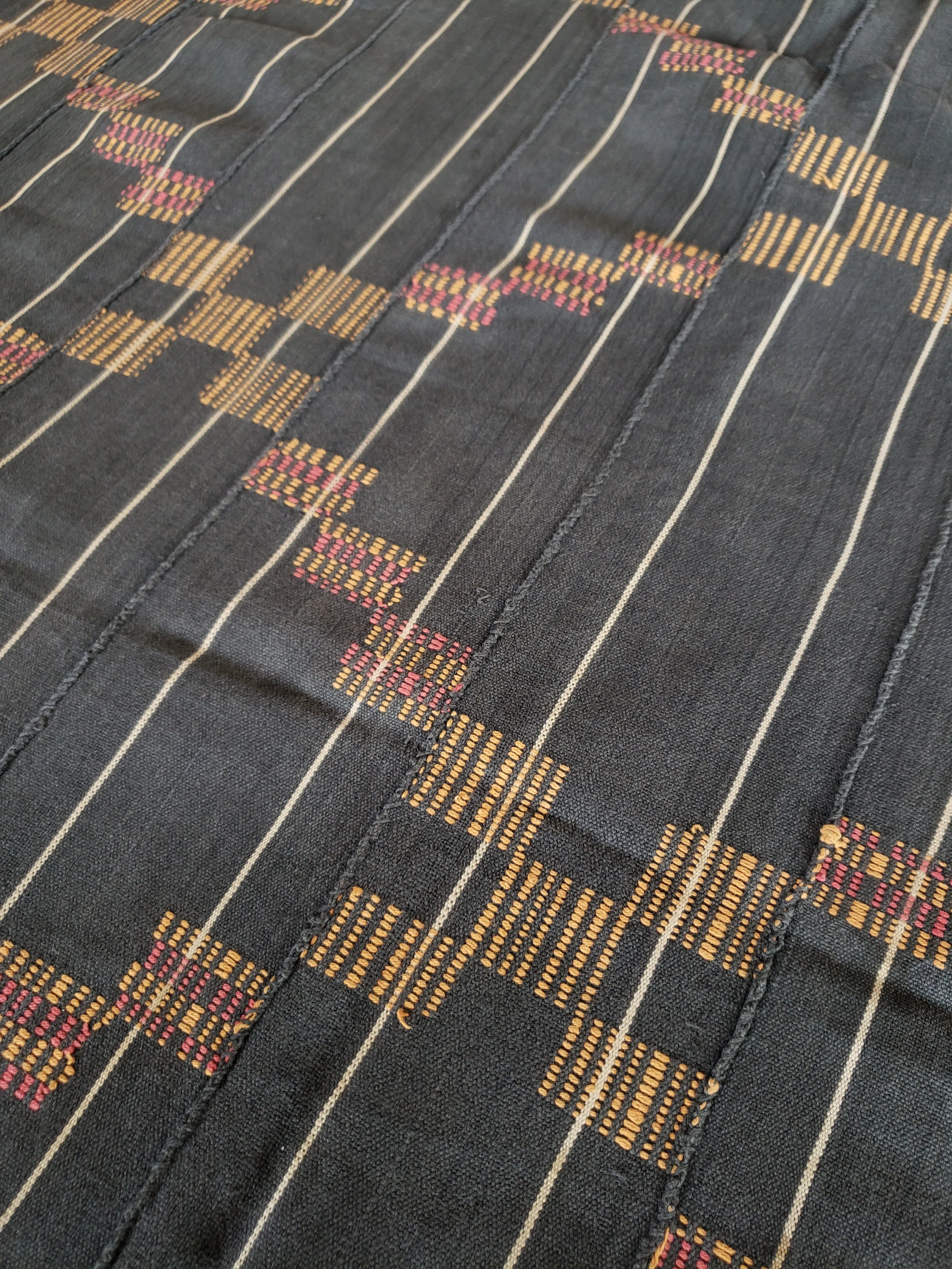 Vintage Textile - Charcoal Diamond Kente