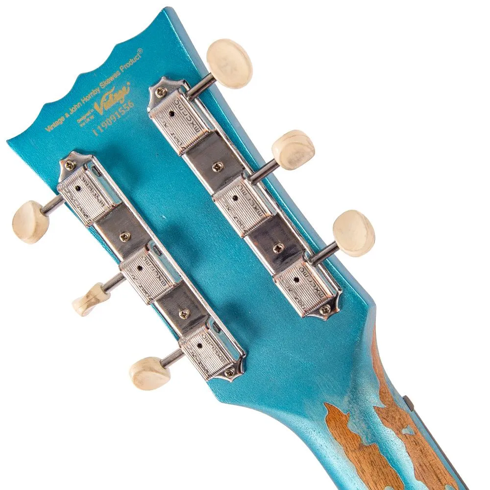 Vintage V120MR Icon, Distressed Gun Hill Blue On Sunburst