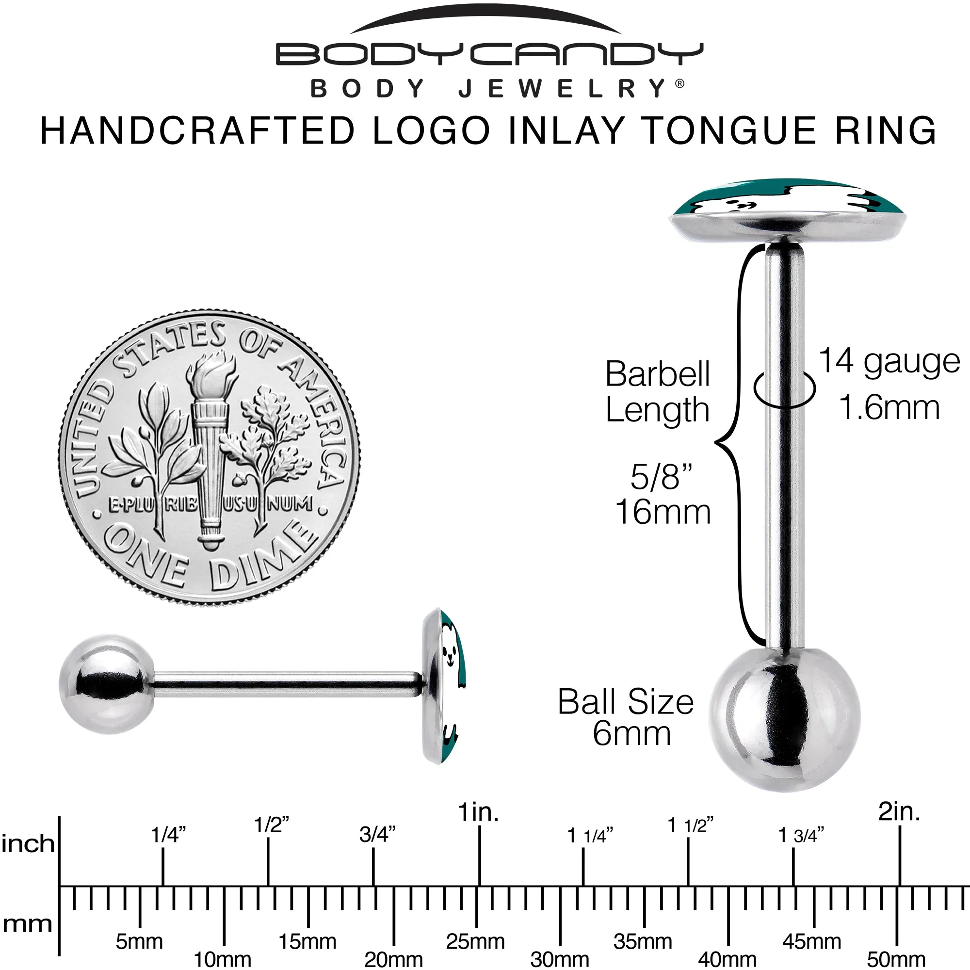 White Llama Barbell Tongue Ring