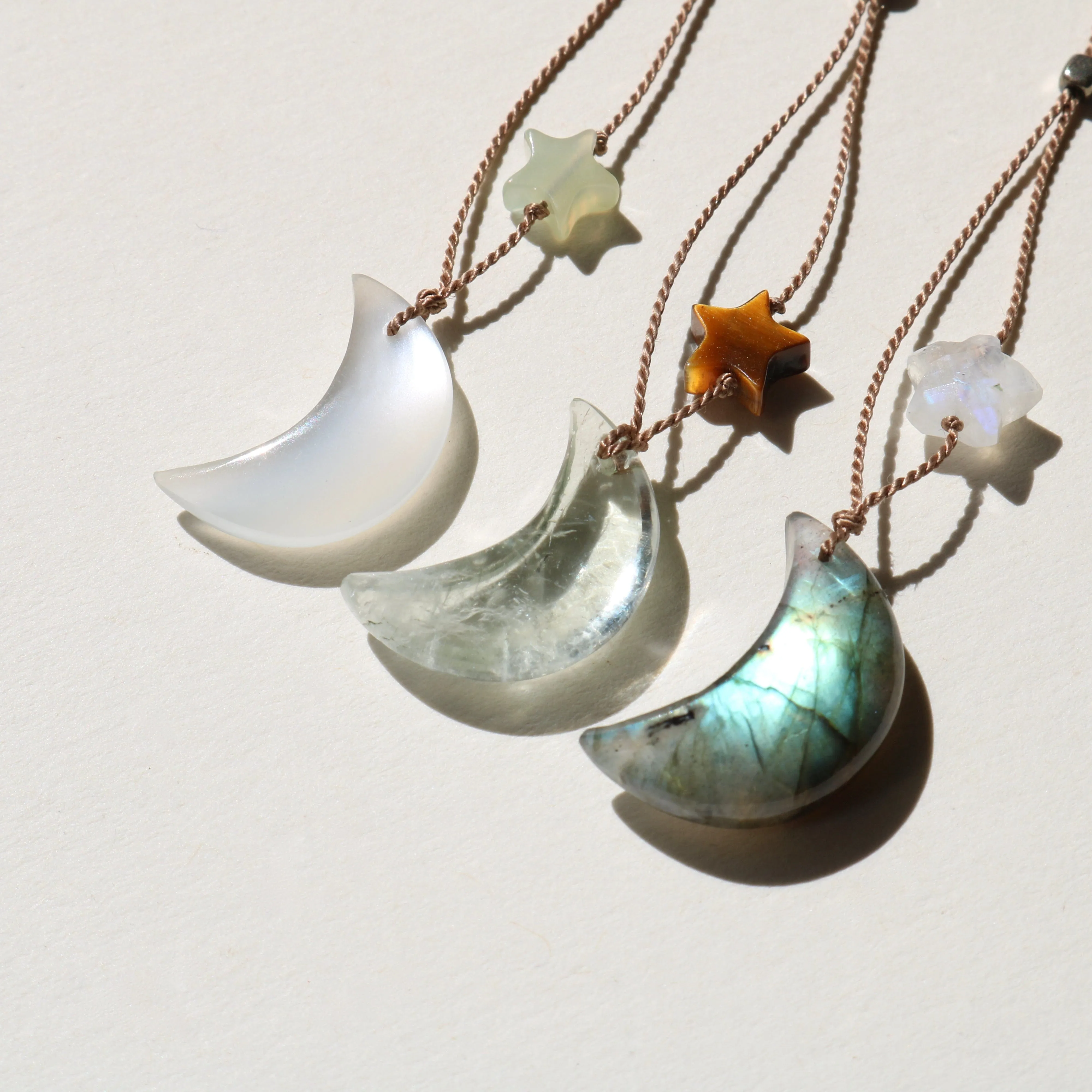 WHITE MOONSTONE MOON