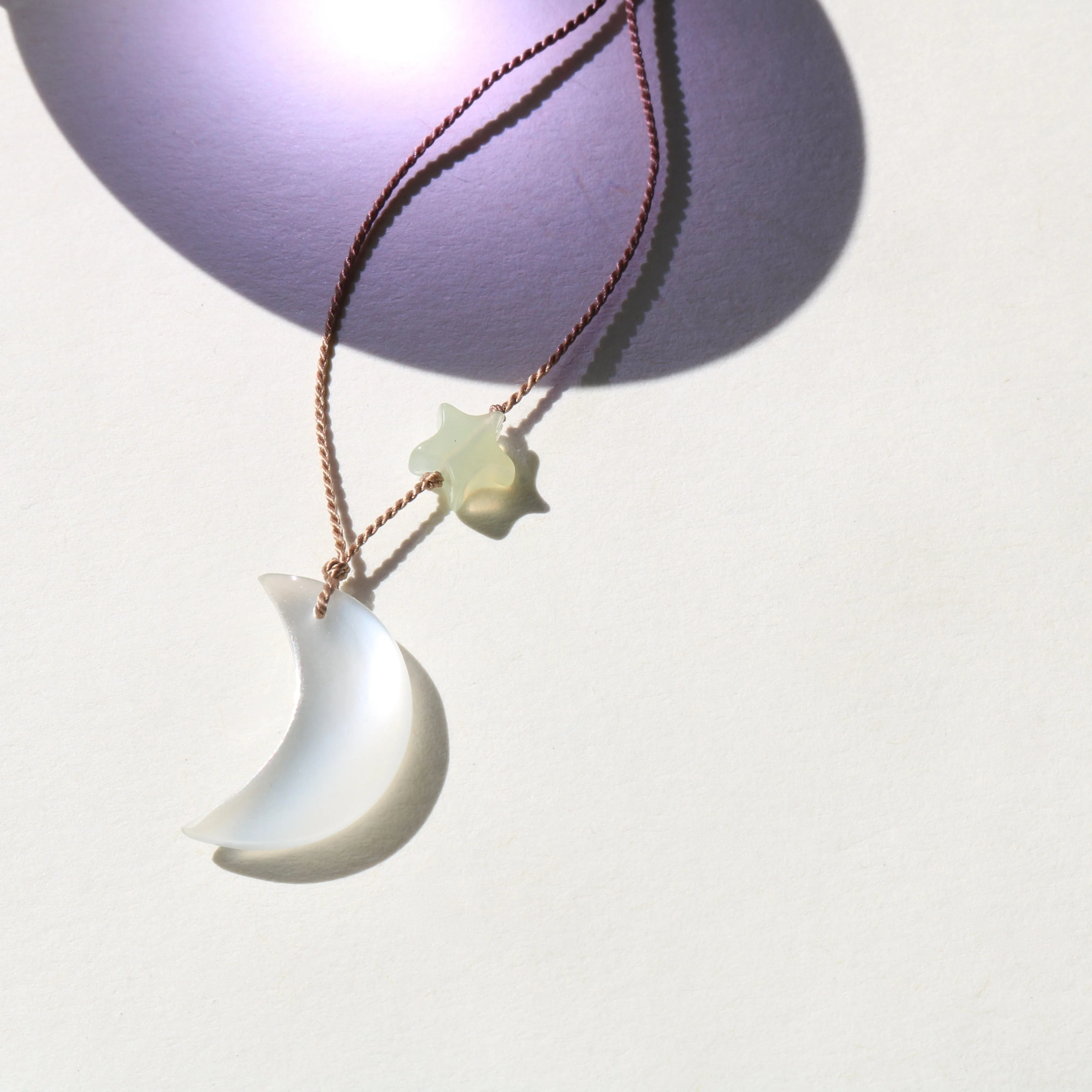 WHITE MOONSTONE MOON
