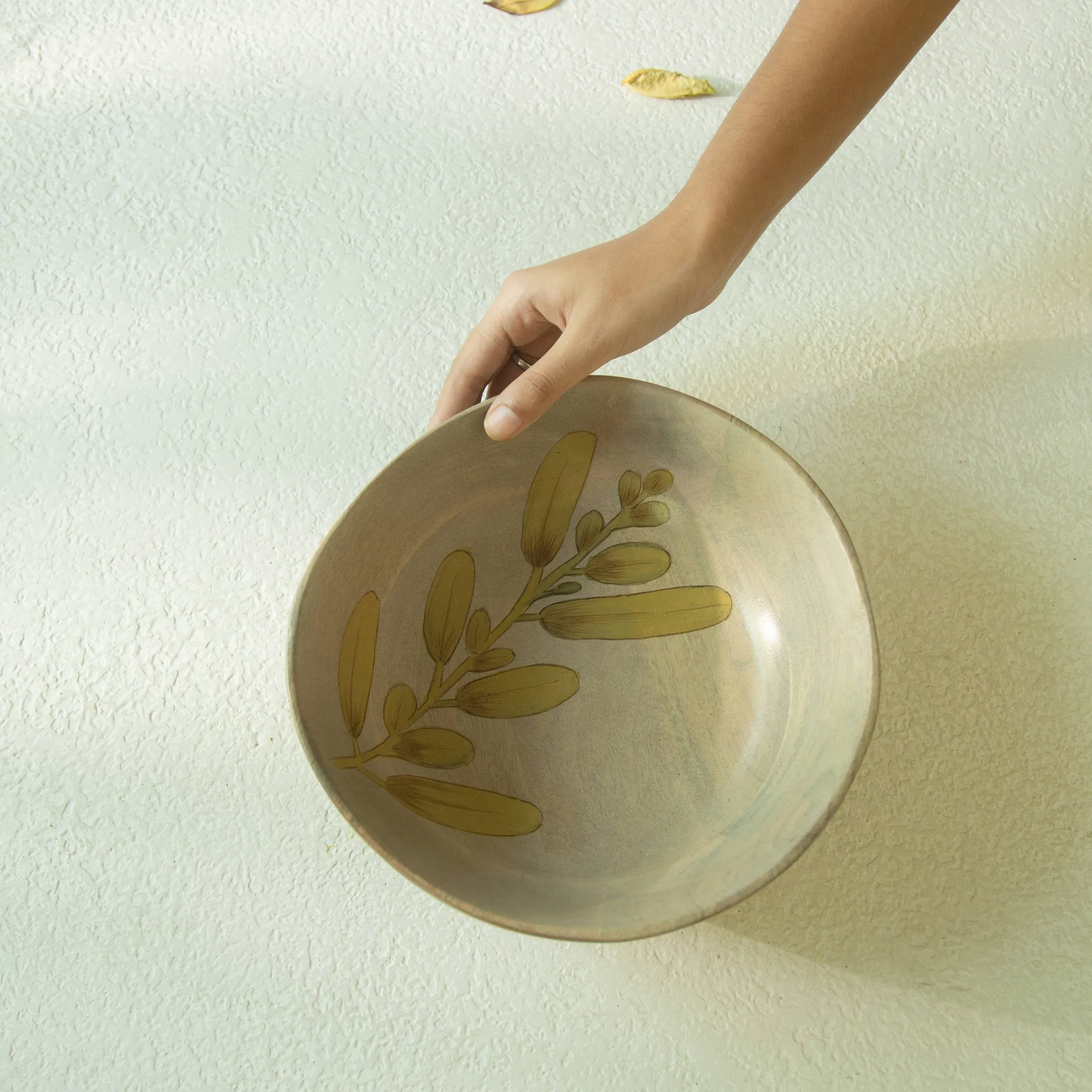 Wisteria Yellow Salad Bowl