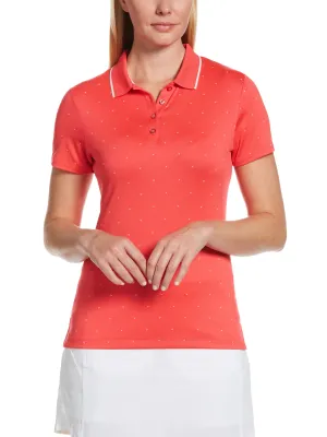 Womens Chevron Polka Dot Polo