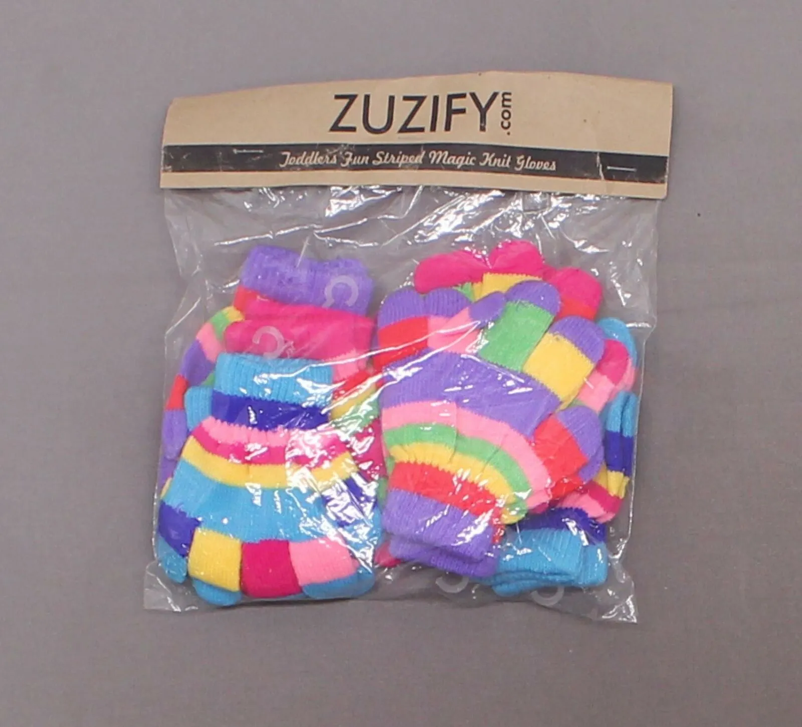 ZUZIFY 6 Pairs Toddlers Fun Striped Magic Knit Gloves