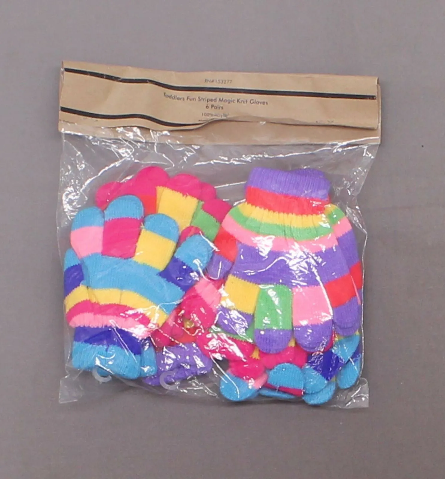 ZUZIFY 6 Pairs Toddlers Fun Striped Magic Knit Gloves